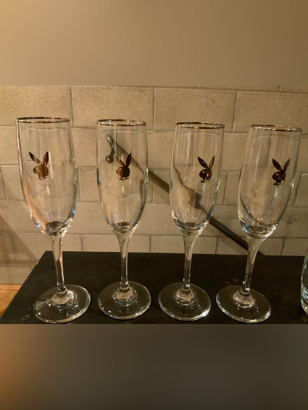 Vintage Y2K playboy champion glasses set of 4